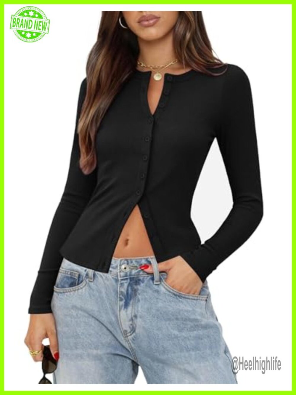 Ribbed Button Down Cardigan Sweater Women Long Sleeve Lightweight Knit